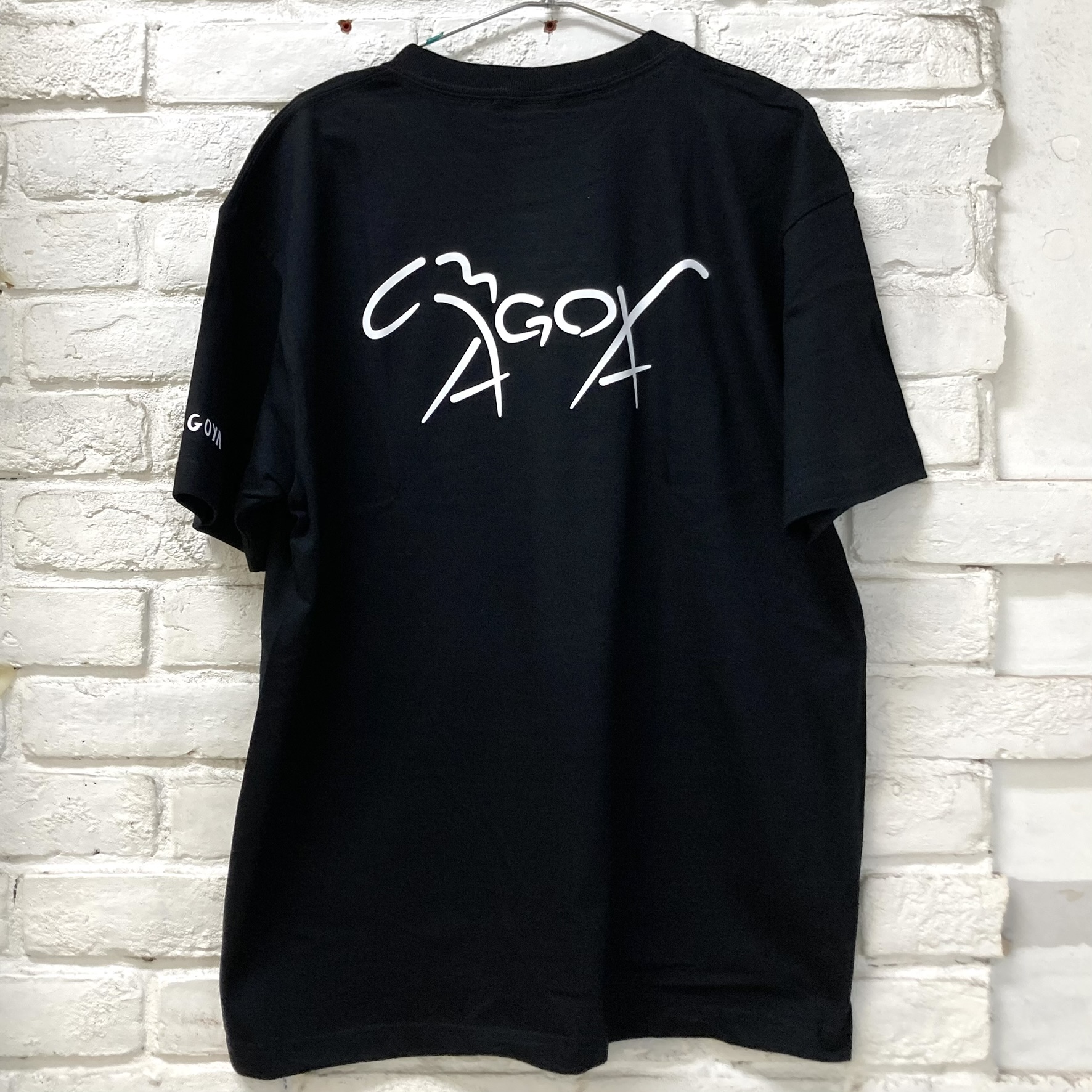 馬小屋デザインロゴ 馬小屋オリジナルTシャツ Mサイズ ブラック バックプリント