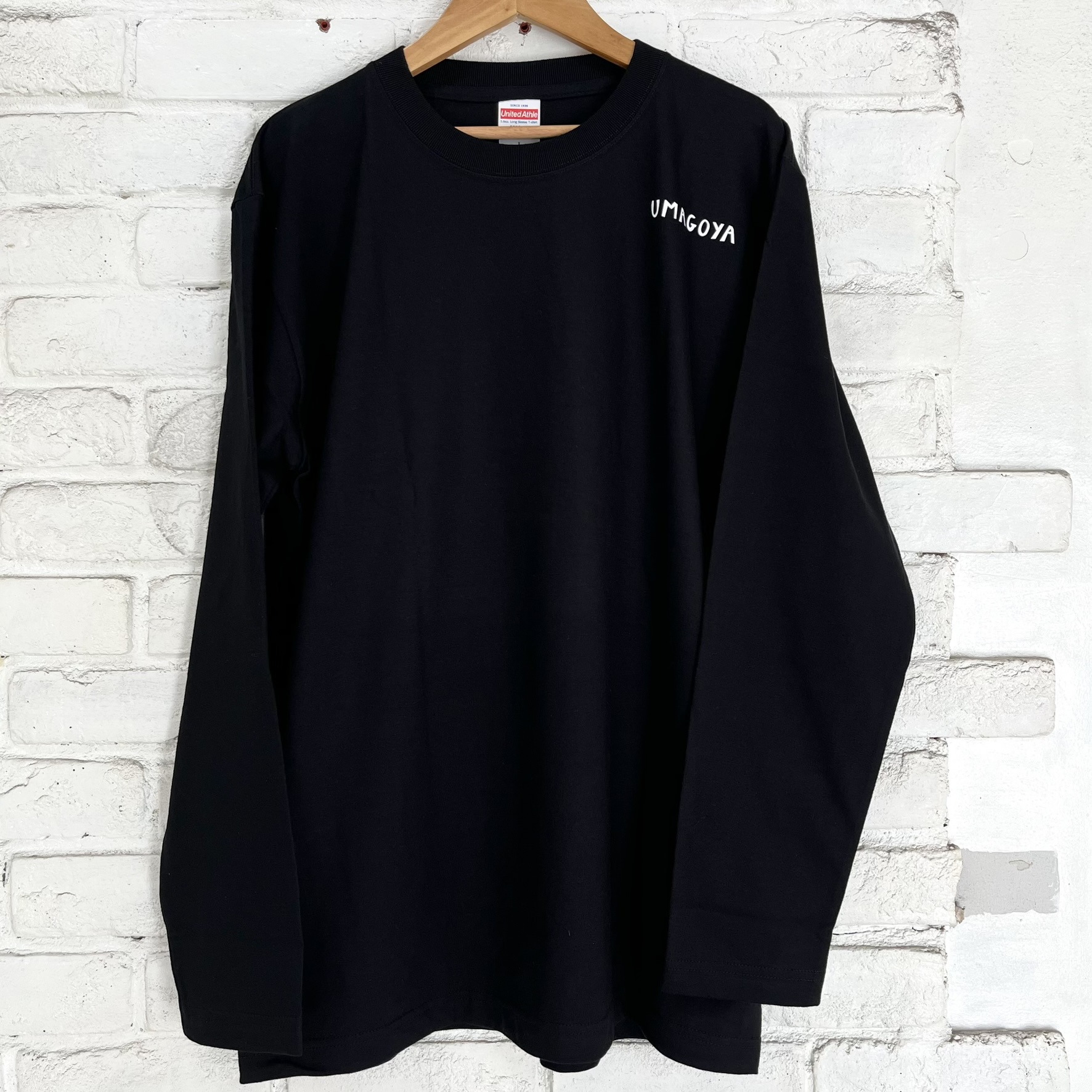 馬小屋デザインロゴ 馬小屋ロンT 2024 Mサイズ ブラック バックプリント