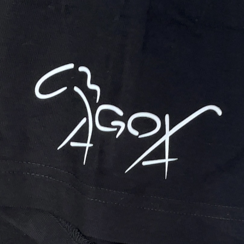 馬小屋店長のお習字Tシャツ『首から下は牡馬』 XLサイズ