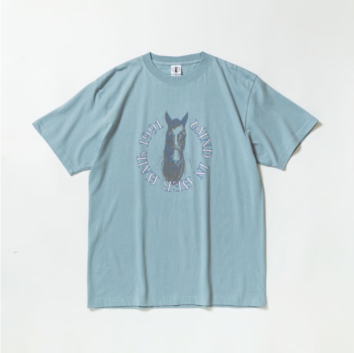 ウインドインハーヘア グラフィカルTシャツ Bタイプ ブルー Mサイズ