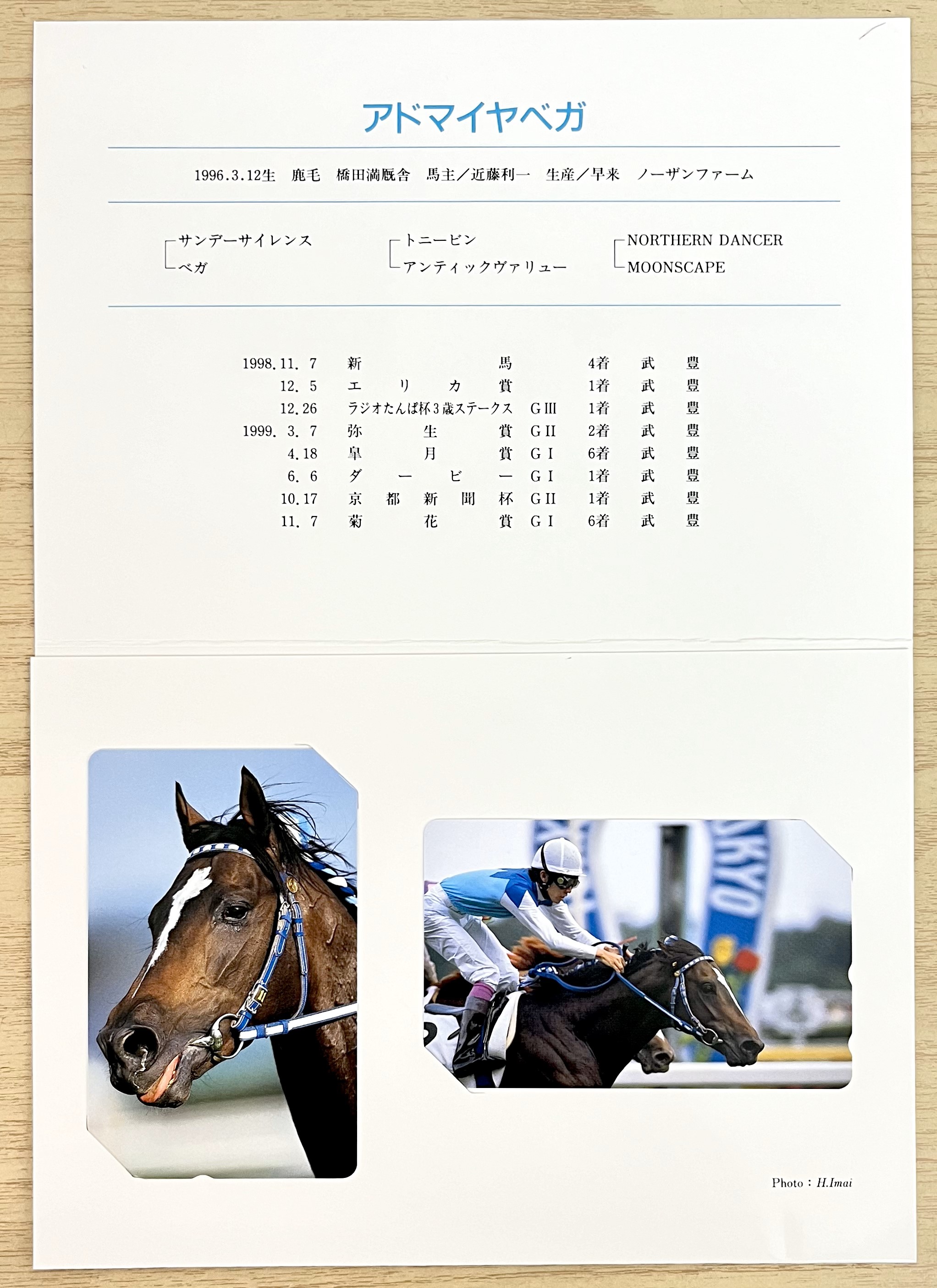 PRC Forever (引退記念) テレカセット アドマイヤベガ 白台紙